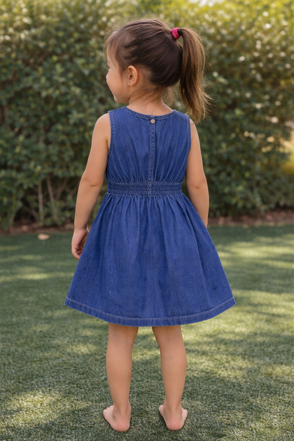 Midnight Denim Cut-Out Dress