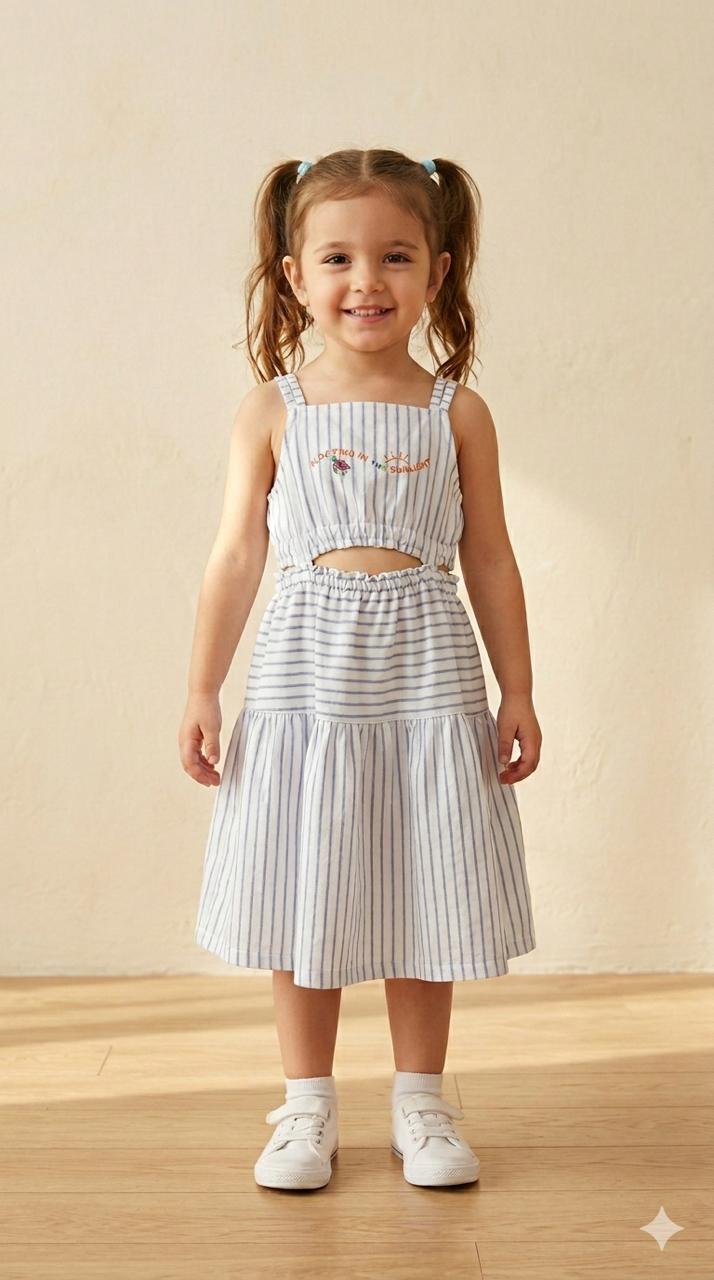 Sunlit Stripe Cutout Dress