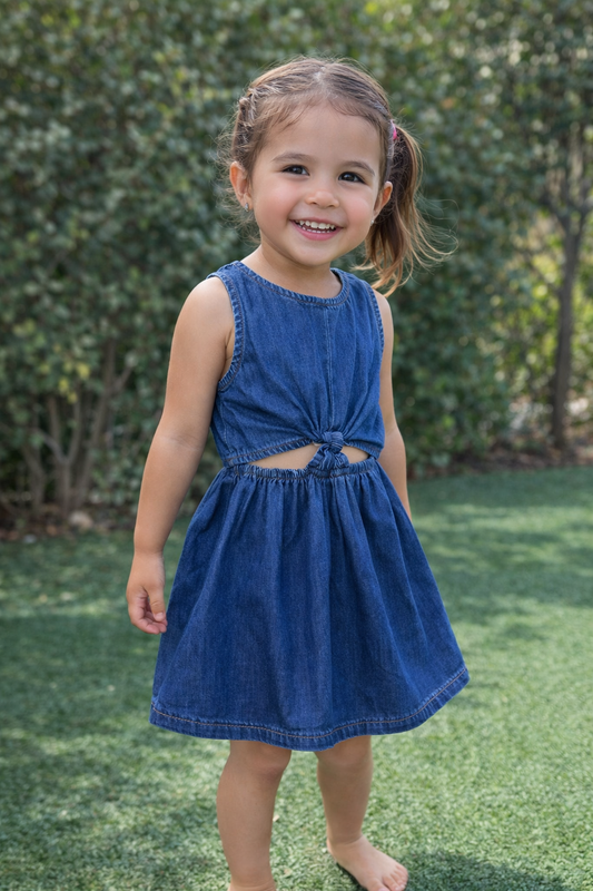 Midnight Denim Cut-Out Dress