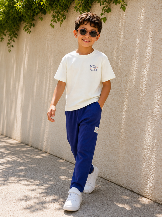 Navy Linen Comfort Pants