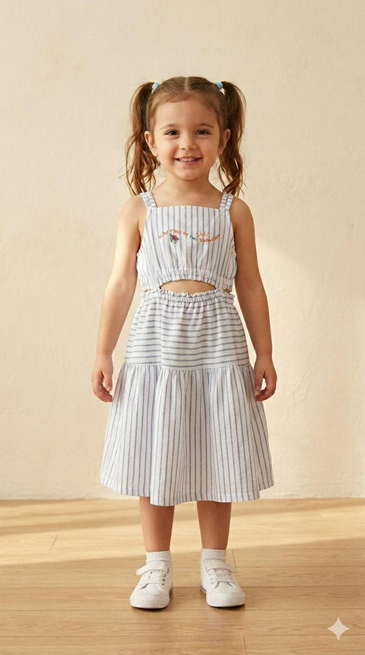 Sunlit Stripe Cutout Dress