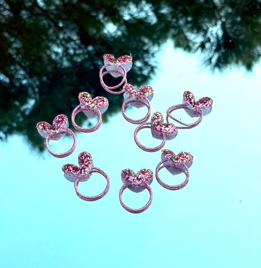 Shiny Sequin Heart Hair Ties