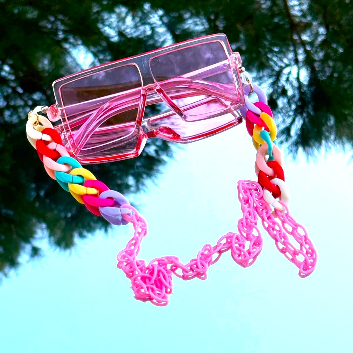 Barbiecore Glasses with chain