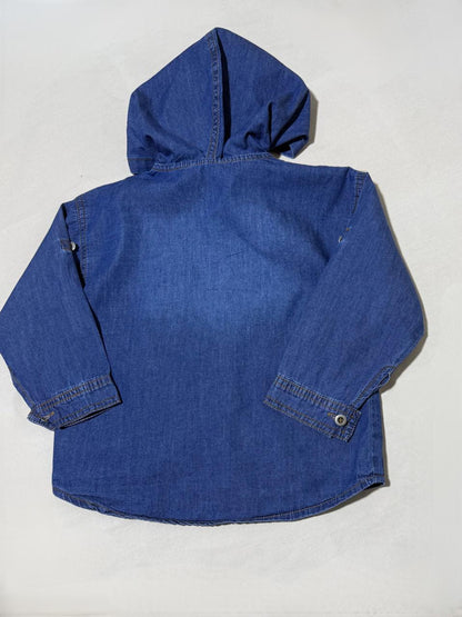 Urban Denim Hooded Shirt Jacket
