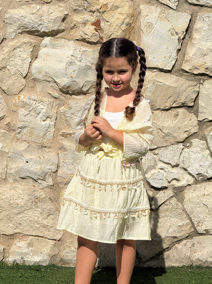 Bohemian Shell-Trim Skirt Set