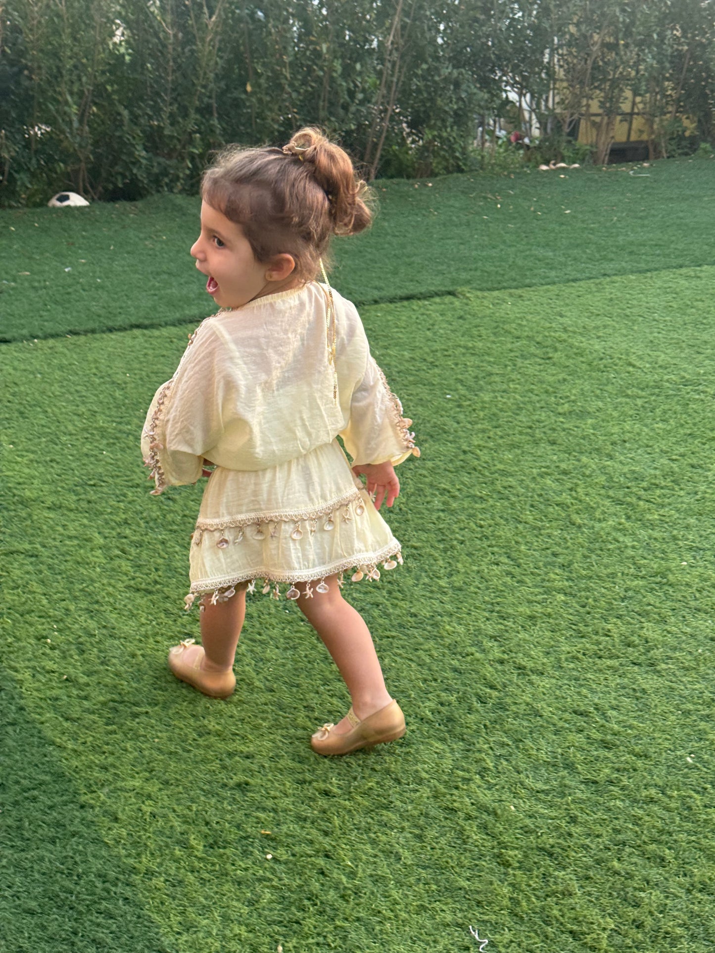 Bohemian Shell-Trim Skirt Set